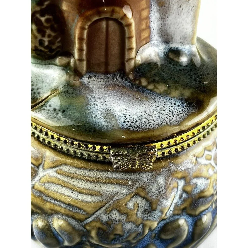 Lighthouse Trinket Pill Box Ceramic - 5 Inches Tall